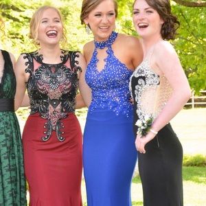 Size 0 Royal Blue Prom Dress